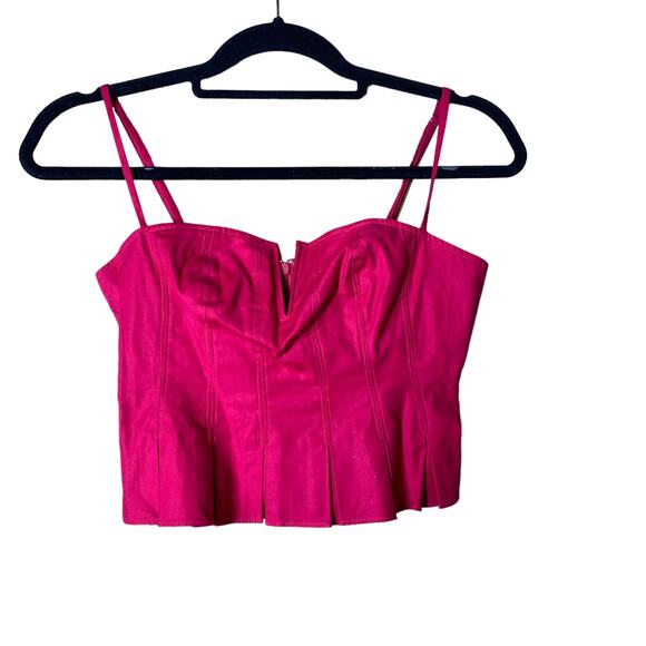 Reformation Pink Shia Tank Crop Top sz 2 - Picture 2 of 6
